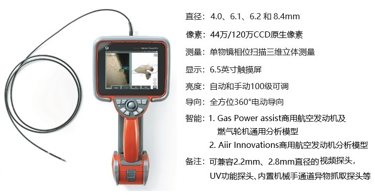 韋林智能工業(yè)內(nèi)窺鏡XLG4+的主要技術參數(shù)